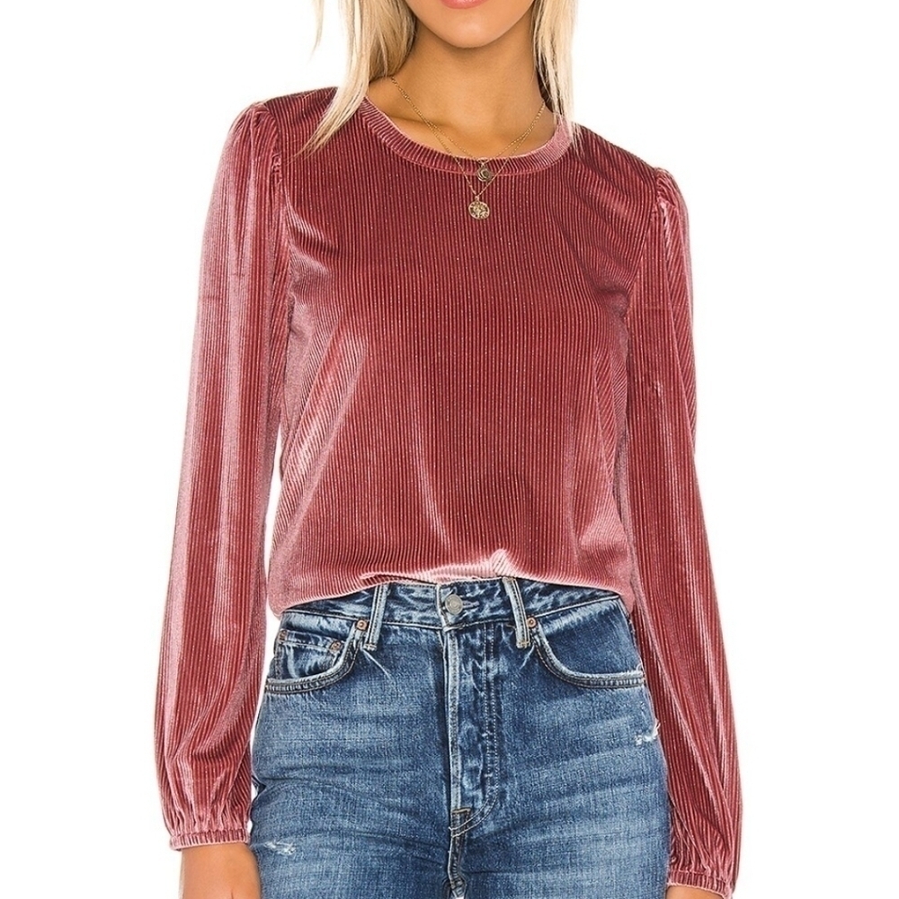 Heartloom Velvet Blouse in Dusty Rose